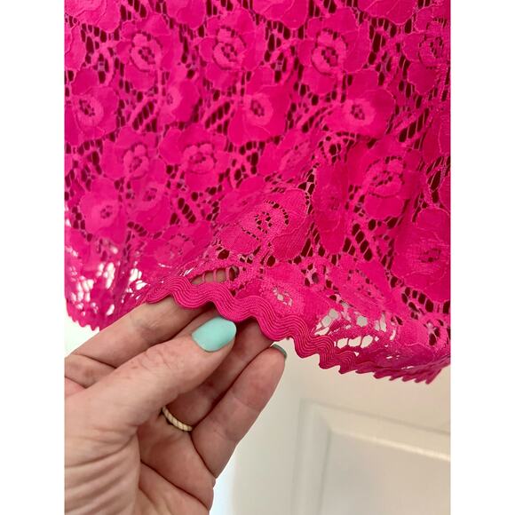 Pink Lace Floral Dress With Removable Layer Size Small - Picture 6 of 10